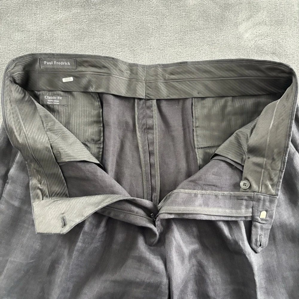 Mens Gray Pleated Dress Pants Trousers Career‎ Office Business Casual Size 38